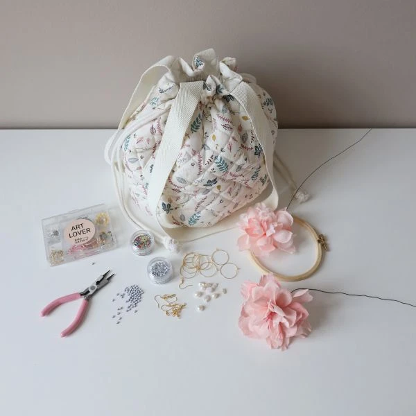 Cam Cam Copenhagen Pressed Leaves Rose Project Bag 5 Cam Cam Copenhagen Pressed Leaves Rose Project Bag - Afbeelding 5