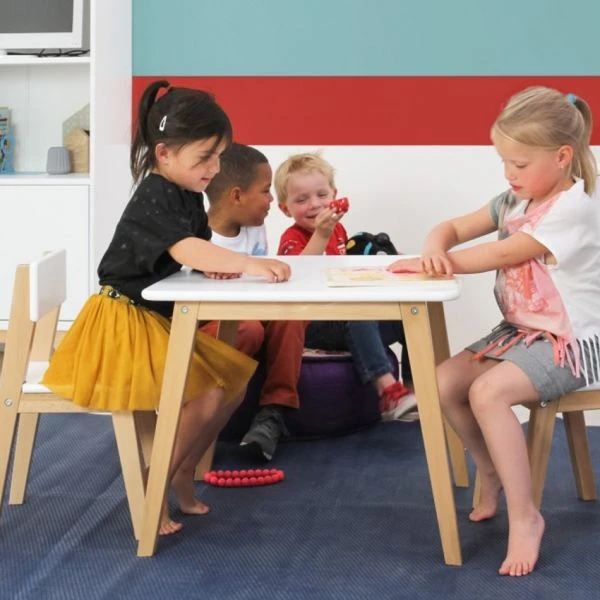 Bopita Ivar Kindertafel Rechthoekig Naturel / Wit 2 Bopita Ivar Kindertafel Rechthoekig Naturel / Wit - Afbeelding 2