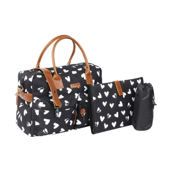 Kidzroom Heart Luiertas Black And White 3 Kidzroom Heart Luiertas Black And White - Afbeelding 3