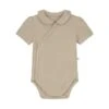 Mats & Merthe Charlotte Overslagromper Korte Mouw Light Brown 1 Mnd