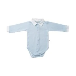 Mats & Merthe Jongen Romper Met Kraag / Lange Mouwen Blue 1 Mnd