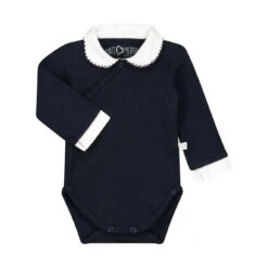 Mats & Merthe Meisje Romper Met Kraag / Lange Mouwen Dark Blue 1 Mnd