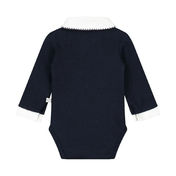 Mats & Merthe Meisje Romper Met Kraag / Lange Mouwen Dark Blue 1 Mnd - Afbeelding 2