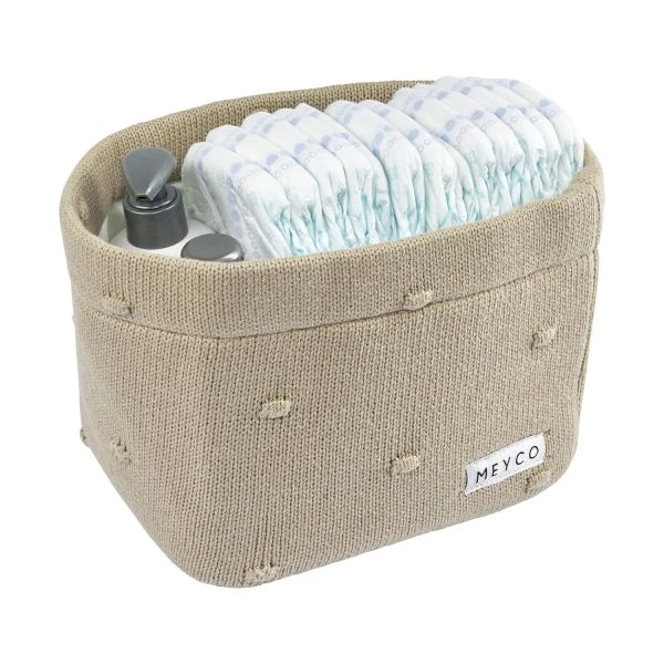 Meyco Mini Knots Commodemandje Medium Sand 2 Meyco Mini Knots Commodemandje Medium Sand - Afbeelding 2
