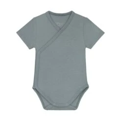 Mats & Merthe Jip Overslagromper Korte Mouw Stone Blue 1 Mnd